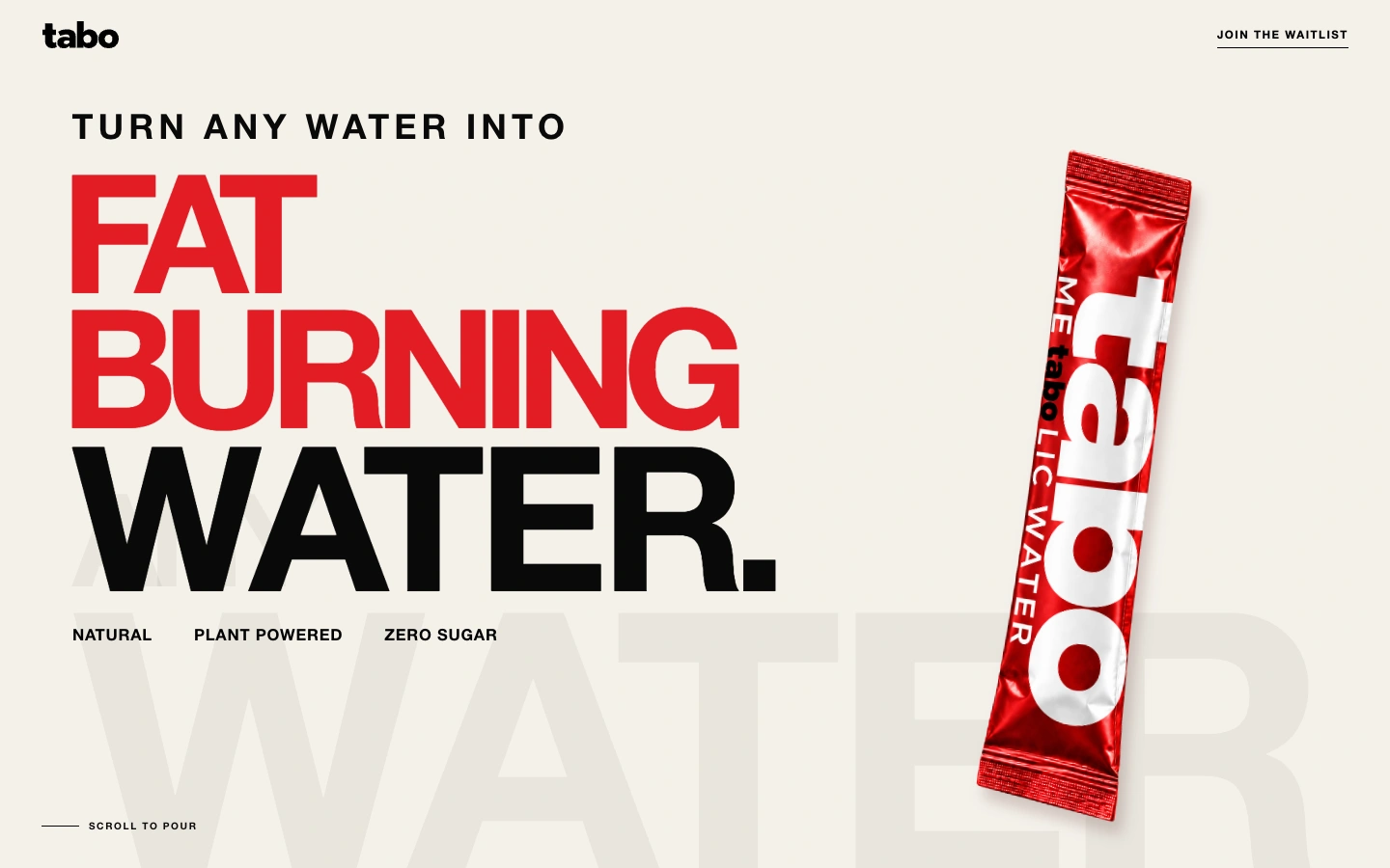 TABO Water website
